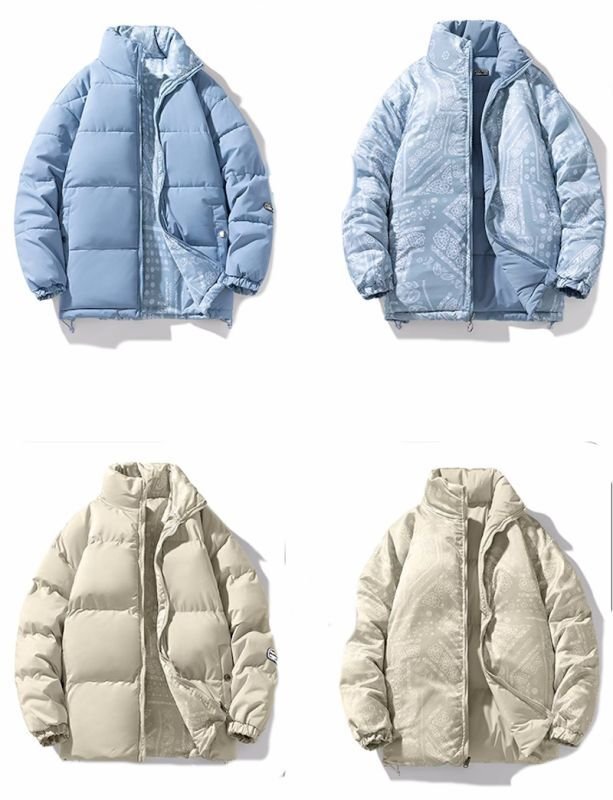 画像14: Unisex paisley reversible Down jacket  ユニセックス ペイズリーバンダナ柄リバーシブル ダウンジャケット (14)