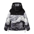 画像2: Unisex The Starry Night by Vincent van Gogh Design White Duck Down Jacket ユニセックス 星月夜 ゴッホ デザイン ホワイトダック ダウンジャケット (2)