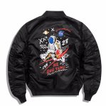 画像1: NASA×Astronaut x Basket MA-1 baseball jacket stadium jacket baseball uniform jacket blouson  ユニセックス 男女兼用ナサNASA宇宙飛行士×バスケット MA-1ブルゾンスタジアムジャンパー スタジャン MA-1 ボンバー ジャケット ブルゾン (1)