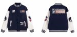 画像1: American flag embroidered baseball jacket stadium jacket baseball uniform jacket blouson  ユニセックス 男女兼用アメリカンフラッグスタジアムジャンパー スタジャン MA-1 ボンバー ジャケット ブルゾン (1)