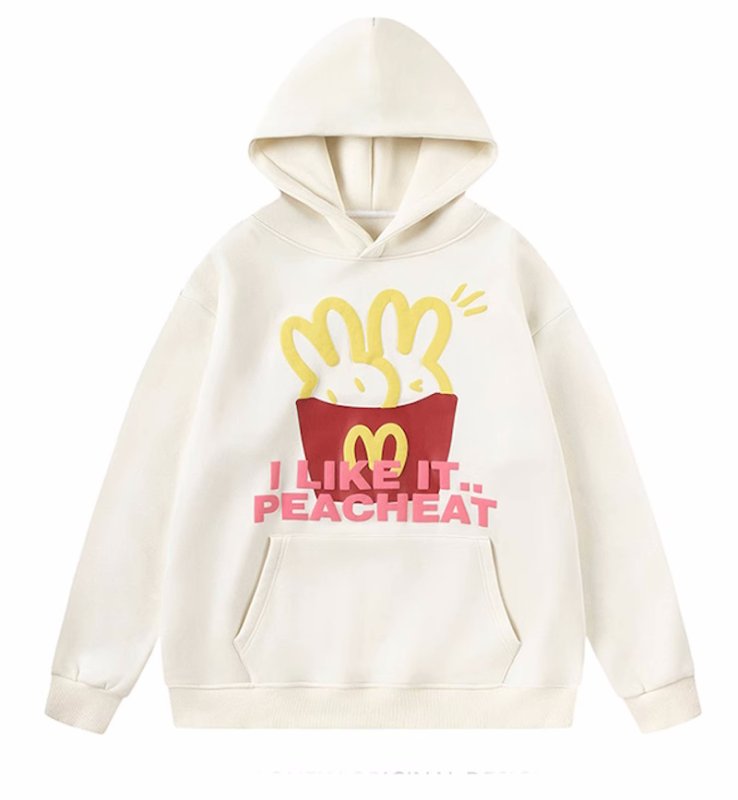 画像3: Unisex YASINS Rabbit & M Logo print  hoodie Sweat Shirt  男女兼用ラビット&M ロゴプリントフーディ スウェットパーカー シャツ (3)