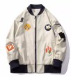 画像1: colorful emblem pilot baseball  jacket stadium jacket baseball uniform jacket blouson  ユニセックス 男女兼用カラフルエンブレムパイロットスタジアムジャンパー スタジャン MA-1 ボンバー ジャケット ブルゾン (1)