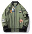 画像2: colorful emblem pilot baseball  jacket stadium jacket baseball uniform jacket blouson  ユニセックス 男女兼用カラフルエンブレムパイロットスタジアムジャンパー スタジャン MA-1 ボンバー ジャケット ブルゾン (2)