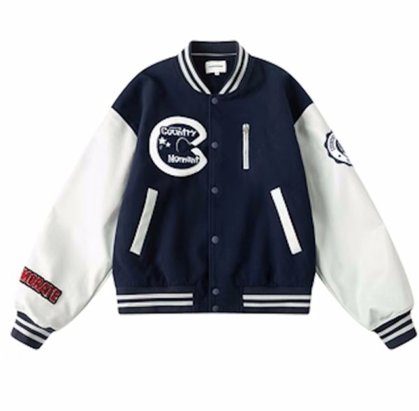 画像1: American baseball embroidery BASEBALL JACKET baseball uniform jacket blouson  ユニセックス 男女兼用アメリカンベースボール刺繍 スタジアムジャンパー スタジャン MA-1 ボンバー ジャケット ブルゾン (1)