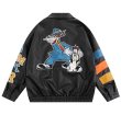 画像2: LOONEY TUNES Looney Tunes wiley coyote jacket stadium jacket baseball uniform jacket blouson  ユニセックス 男女兼用ルーニー・テューンズ ワイリーコヨーテスタジアムジャンパー スタジャン MA-1 ボンバー ジャケット ブルゾン (2)