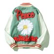 画像2: PEACEMINUSNE G-Dragon PMO embroidered baseball jacket stadium jacket baseball uniform jacket blouson  ユニセックス 男女兼用デイジー刺繍スタジアムジャンパー スタジャン MA-1 ボンバー ジャケット ブルゾン (2)
