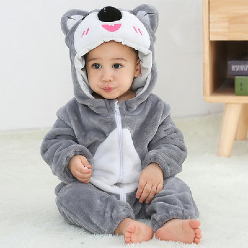 画像15: Animal Baby panda romper 赤ちゃんキッズ 子供　厚手モコモコ パンダ ロンパース つなぎ オールインワン 着ぐるみ (15)