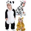画像1: Animal Baby panda romper 赤ちゃんキッズ 子供　厚手モコモコ パンダ ロンパース つなぎ オールインワン 着ぐるみ (1)