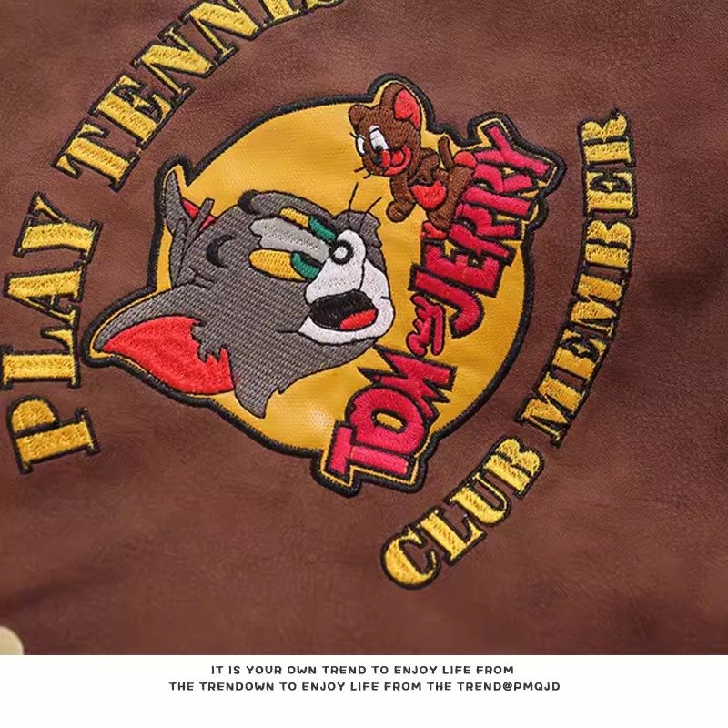 画像5: Unisex Tom and Jerry Stadium Jacket Front and Back Design ユニセックス 男女兼用 トムとジェリー スタジャン スタジアムジャンパー スタジアムジャケット フロント バック デザイン (5)