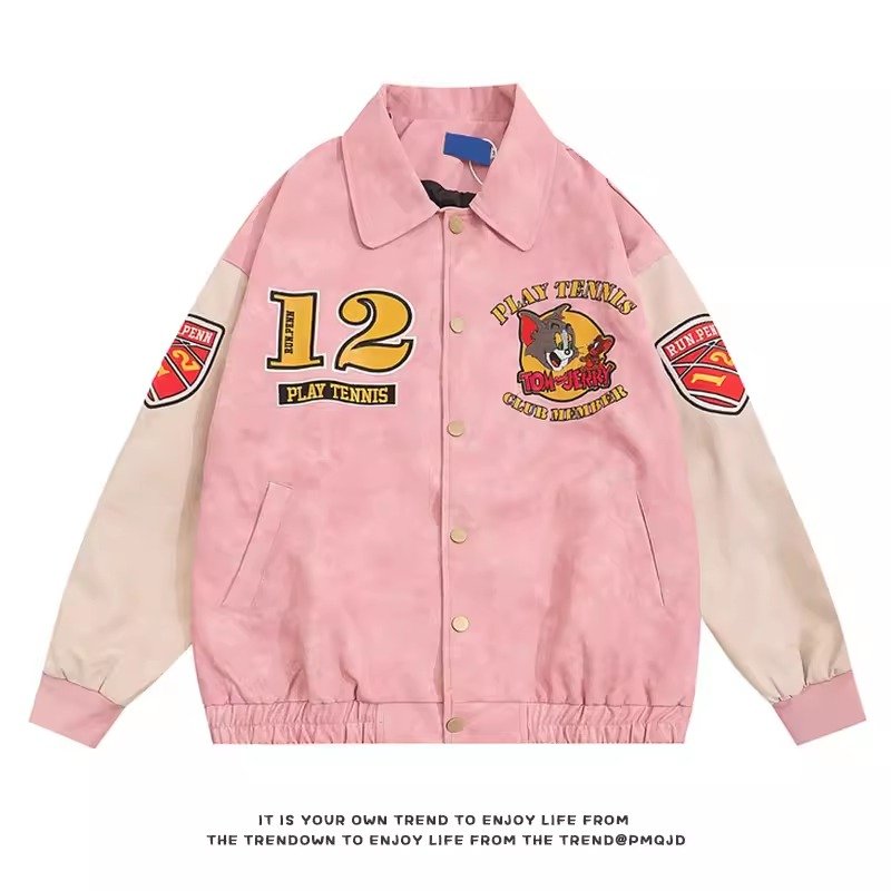 画像3: Unisex Tom and Jerry Stadium Jacket Front and Back Design ユニセックス 男女兼用 トムとジェリー スタジャン スタジアムジャンパー スタジアムジャケット フロント バック デザイン (3)