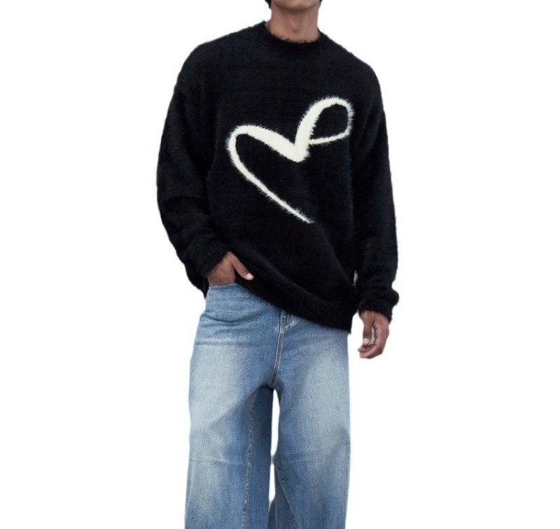 画像4:  Unisex high street mohair sweatersr ユニセックス男女兼用ハイストリートモヘアプルオーバーセーター (4)