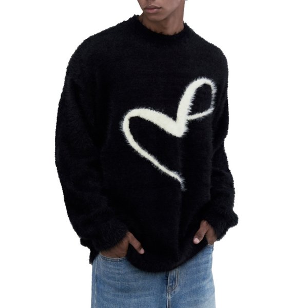 画像1:  Unisex high street mohair sweatersr ユニセックス男女兼用ハイストリートモヘアプルオーバーセーター (1)