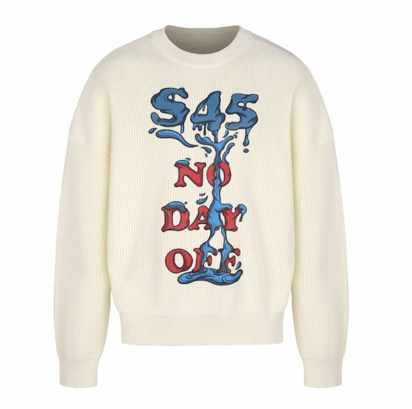 画像1:  Unisex artistic letter-printed sweatersr  ユニセックス男女兼用アートティックレタープリントプルオーバーセーター (1)