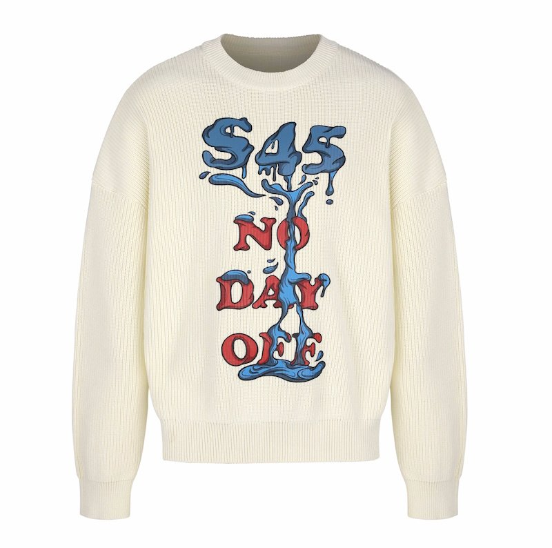 画像1:  Unisex artistic letter-printed sweatersr  ユニセックス男女兼用アートティックレタープリントプルオーバーセーター (1)