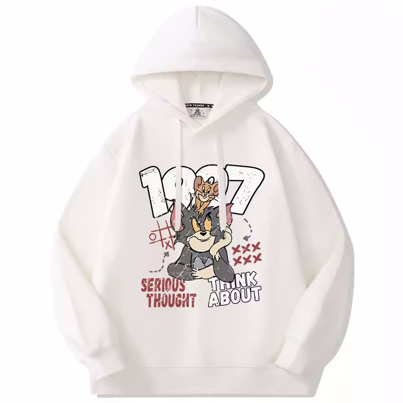 画像7: Unisex 1997 Tom & Jerry Print HoodieHoodie Hoody Sweat Shirt ユニセックス 男女兼用 1997トム&ジェリートムとジェリープリントフーディ パーカー スウェット (7)