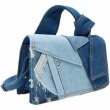 画像3: Patchwork denim 2WAY bag  tote Shoulder  Bag 　スモールスクエアパッチワークデニム2WAYショルダートートクロスボディーバックハンドバッグ  (3)