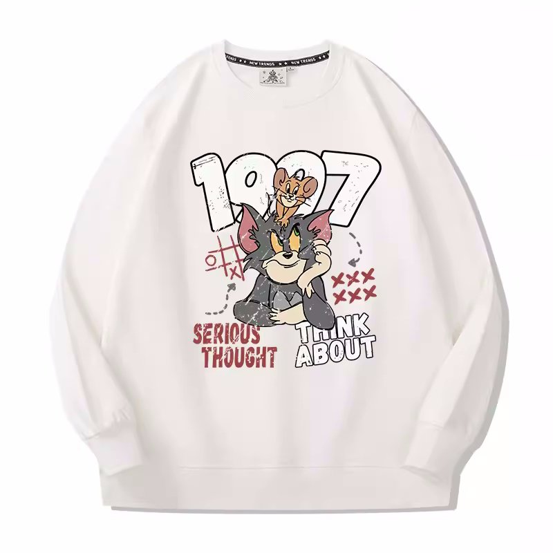 画像1: Unisex 1997 Tom & Jerry Print Sweat Shirt ユニセックス 男女兼用 1997トム&ジェリートムとジェリープリント スウェットトレーナー (1)
