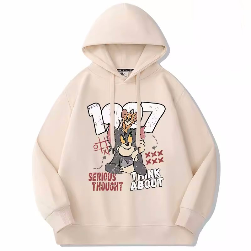 画像4: Unisex 1997 Tom & Jerry Print HoodieHoodie Hoody Sweat Shirt ユニセックス 男女兼用 1997トム&ジェリートムとジェリープリントフーディ パーカー スウェット (4)