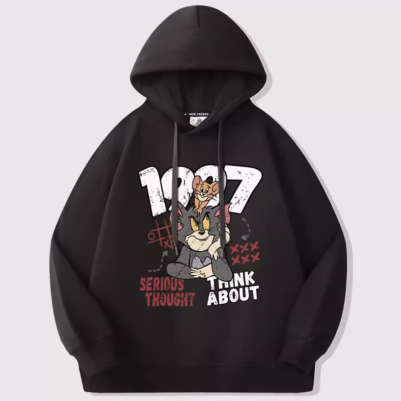 画像9: Unisex 1997 Tom & Jerry Print HoodieHoodie Hoody Sweat Shirt ユニセックス 男女兼用 1997トム&ジェリートムとジェリープリントフーディ パーカー スウェット (9)