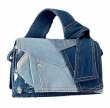 画像1: Patchwork denim 2WAY bag  tote Shoulder  Bag 　スモールスクエアパッチワークデニム2WAYショルダートートクロスボディーバックハンドバッグ  (1)