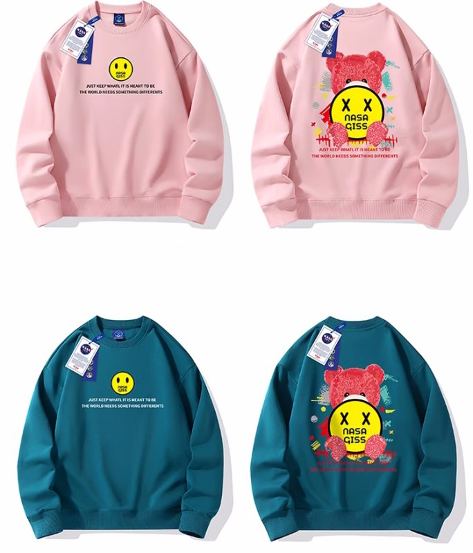 画像8: Unisex Print Sweat Shirt ユニセックス 男女兼用 NASA GISS×スマイルベア熊プリント スウェットトレーナー (8)