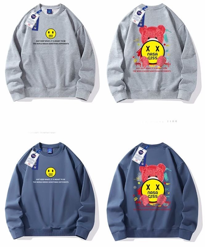 画像3: Unisex Print Sweat Shirt ユニセックス 男女兼用 NASA GISS×スマイルベア熊プリント スウェットトレーナー (3)