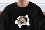 画像9: Unisex  3d cat print Sweat Shirt ユニセックス 男女兼用3Dキャット猫プリントプリント スウェットトレーナー (9)