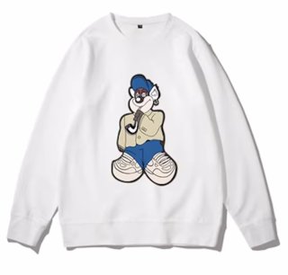 Unisex One point rabbit print Sweat Shirt ユニセックス 男女