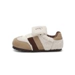 画像3:  Women's plush puff  Lace-up Sneakers  パフシューズモコモコファーレースアップスニーカーシューズ (3)