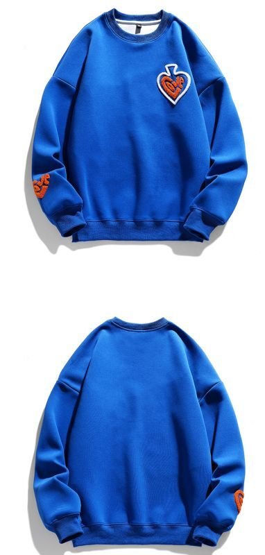 画像6: Unisex love x spade sweat shirts ユニセックス 男女兼用ラブ×スペードプルオーバ スエットトレーナー (6)