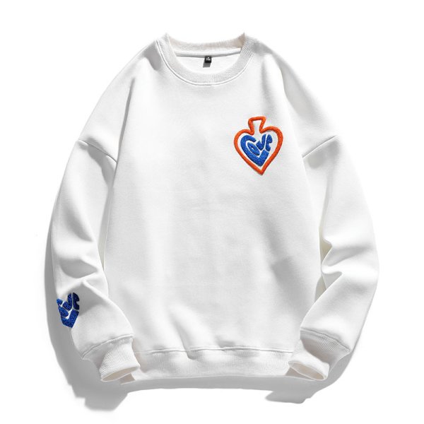 画像1: Unisex love x spade sweat shirts ユニセックス 男女兼用ラブ×スペードプルオーバ スエットトレーナー (1)