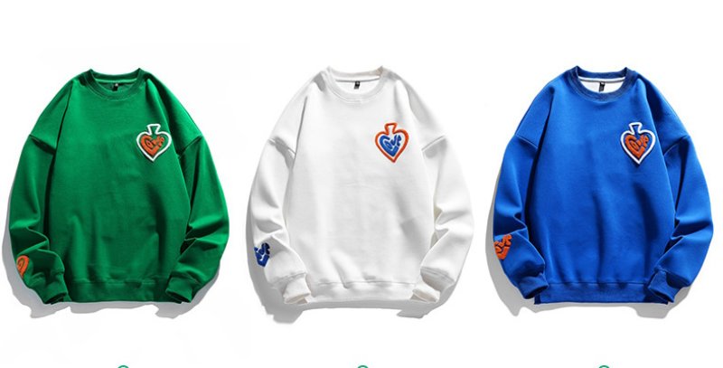 画像4: Unisex love x spade sweat shirts ユニセックス 男女兼用ラブ×スペードプルオーバ スエットトレーナー (4)