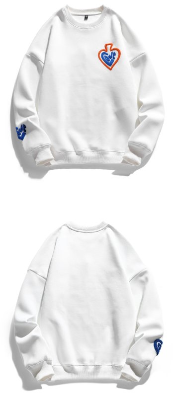 画像5: Unisex love x spade sweat shirts ユニセックス 男女兼用ラブ×スペードプルオーバ スエットトレーナー (5)