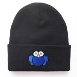 画像1: Unisex Kaws × Sesame Street Design Elmo&Cookie Monster Beanie hat Knit Cap ユニセックス 男女兼用 カウズ × セサミストリート デザイン エルモ＆クッキーモンスター ニット帽 ニットキャップ ビーニー (1)