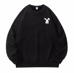 画像1: Unisex One point rabbit print Sweat Shirt ユニセックス 男女兼用ワンポイントラビットウサギプリント スウェットトレーナー (1)