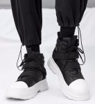 画像4: Men's high cut velcro leather martin boots high-top lace-up boots sneakers 　即納ユニセックス男女兼用レザーハイカットベルクロレースアップブリティッシュブーツスニーカー (4)