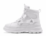 画像1: Men's high cut velcro leather martin boots high-top lace-up boots sneakers 　即納ユニセックス男女兼用レザーハイカットベルクロレースアップブリティッシュブーツスニーカー (1)