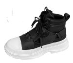 画像2: Men's high cut velcro leather martin boots high-top lace-up boots sneakers 　即納ユニセックス男女兼用レザーハイカットベルクロレースアップブリティッシュブーツスニーカー (2)