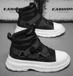 画像7: Men's high cut velcro leather martin boots high-top lace-up boots sneakers 　即納ユニセックス男女兼用レザーハイカットベルクロレースアップブリティッシュブーツスニーカー (7)