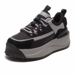 画像1: women's thick-soled cowhide lace-up SNEAKERS　厚底プラットフォームバイカラーレザーレースアップスニーカー (1)