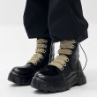 画像4: BEATLE BOZO TRACTOR  HIGH-CUT LEATHER LACE-UP BOOTS chunky boots ユニセックス 男女兼用 レザーハイカット アーミー ボゾ トラクター 厚底チャンキーヒール ブーツ (4)