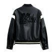 画像2: ZAKISS contrasting color imitation leather bomber jacket embroidered baseball jacket stadium jacket baseball uniform jacket blouson  ユニセックス 男女兼用レザーコントロールカラー刺繍スタジアムジャンパー スタジャン MA-1 ボンバー ジャケット ブルゾン (2)