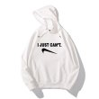 画像2: Upside Down Swoosh logo "I JUST CAN'T" logo Hoodie Hoody ユニセックス 男女兼用 長袖 フーディ パーカー 逆さスウッシュ ロゴ (2)