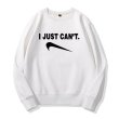 画像2: Upside Down Swoosh logo "I JUST CAN'T" logo Sweatshirt  ユニセックス 男女兼用 長袖 スウェット 逆さスウッシュ ロゴ (2)