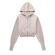 画像2: Women's Simple Knit Zip Up Hoodie Hoody レディース　シンプルデザイン　ニット　ジップアップ　パーカー　フーディ (2)