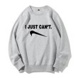 画像1: Upside Down Swoosh logo "I JUST CAN'T" logo Sweatshirt  ユニセックス 男女兼用 長袖 スウェット 逆さスウッシュ ロゴ (1)