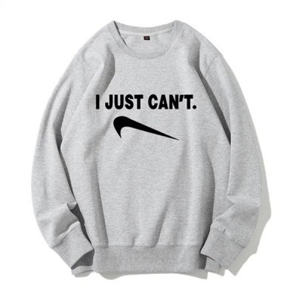 画像1: Upside Down Swoosh logo "I JUST CAN'T" logo Sweatshirt  ユニセックス 男女兼用 長袖 スウェット 逆さスウッシュ ロゴ (1)