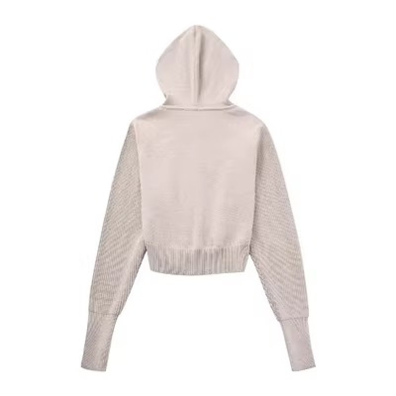 画像4: Women's Simple Knit Zip Up Hoodie Hoody レディース　シンプルデザイン　ニット　ジップアップ　パーカー　フーディ (4)