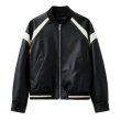 画像8: ZAKISS contrasting color imitation leather bomber jacket embroidered baseball jacket stadium jacket baseball uniform jacket blouson  ユニセックス 男女兼用レザーコントロールカラー刺繍スタジアムジャンパー スタジャン MA-1 ボンバー ジャケット ブルゾン (8)