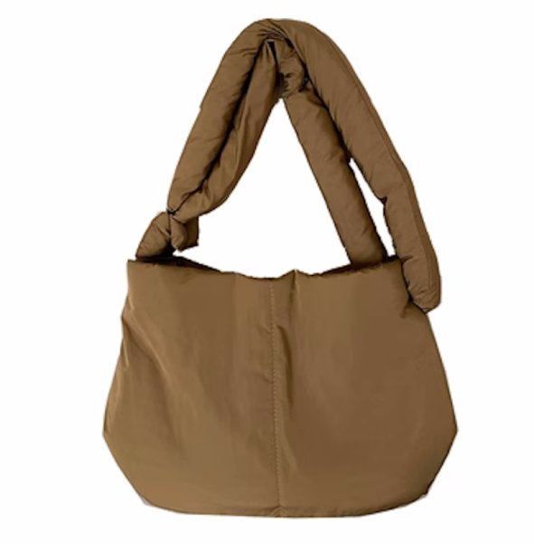 画像1: solid color down tote shoulder bag tote Shoulder  Bag 　ソリッドカラーダウンショルダートートクロスボディーバックハンドバッグ  (1)